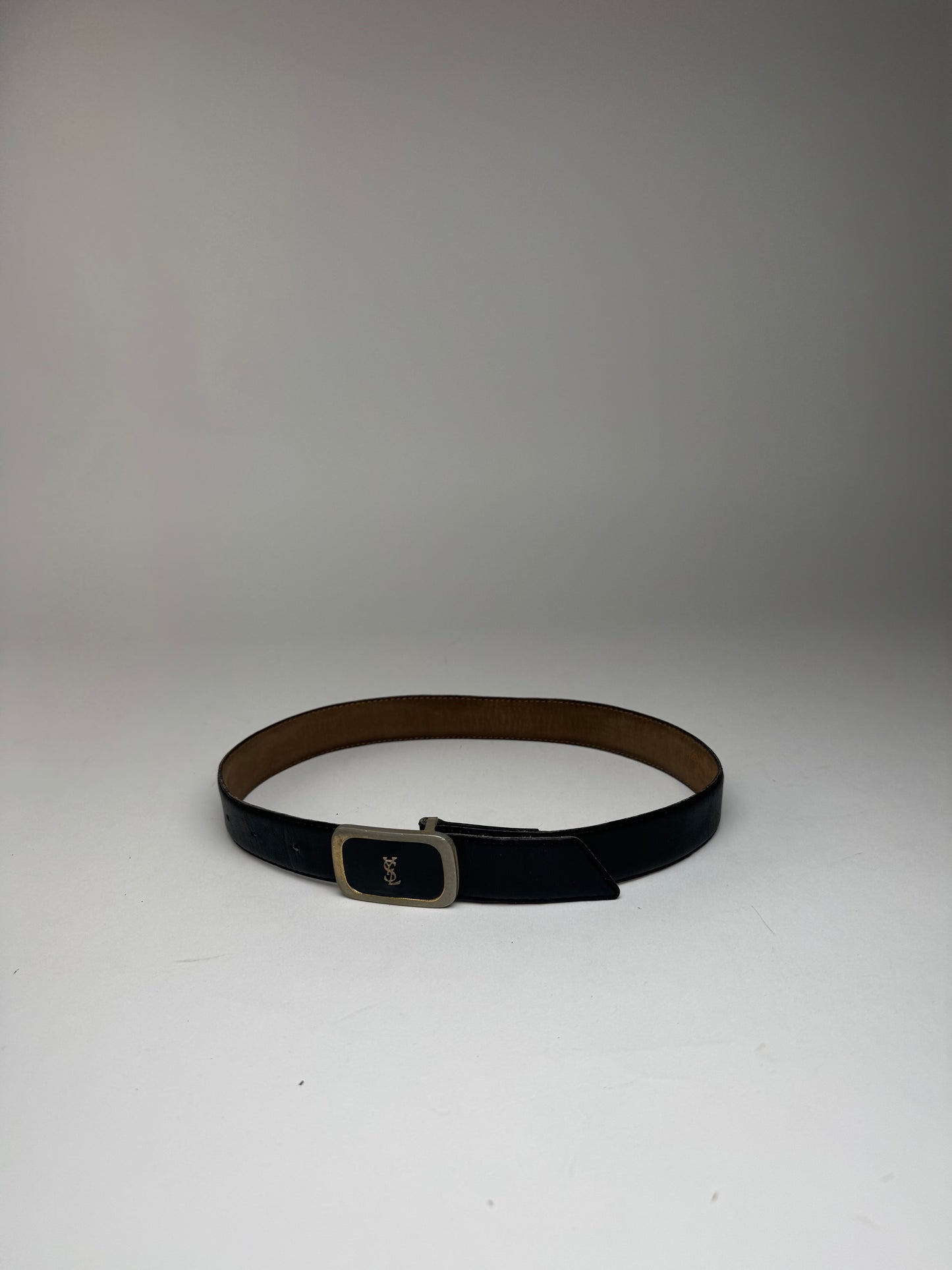 Vintage Yves Saint Laurent Leather Belt black