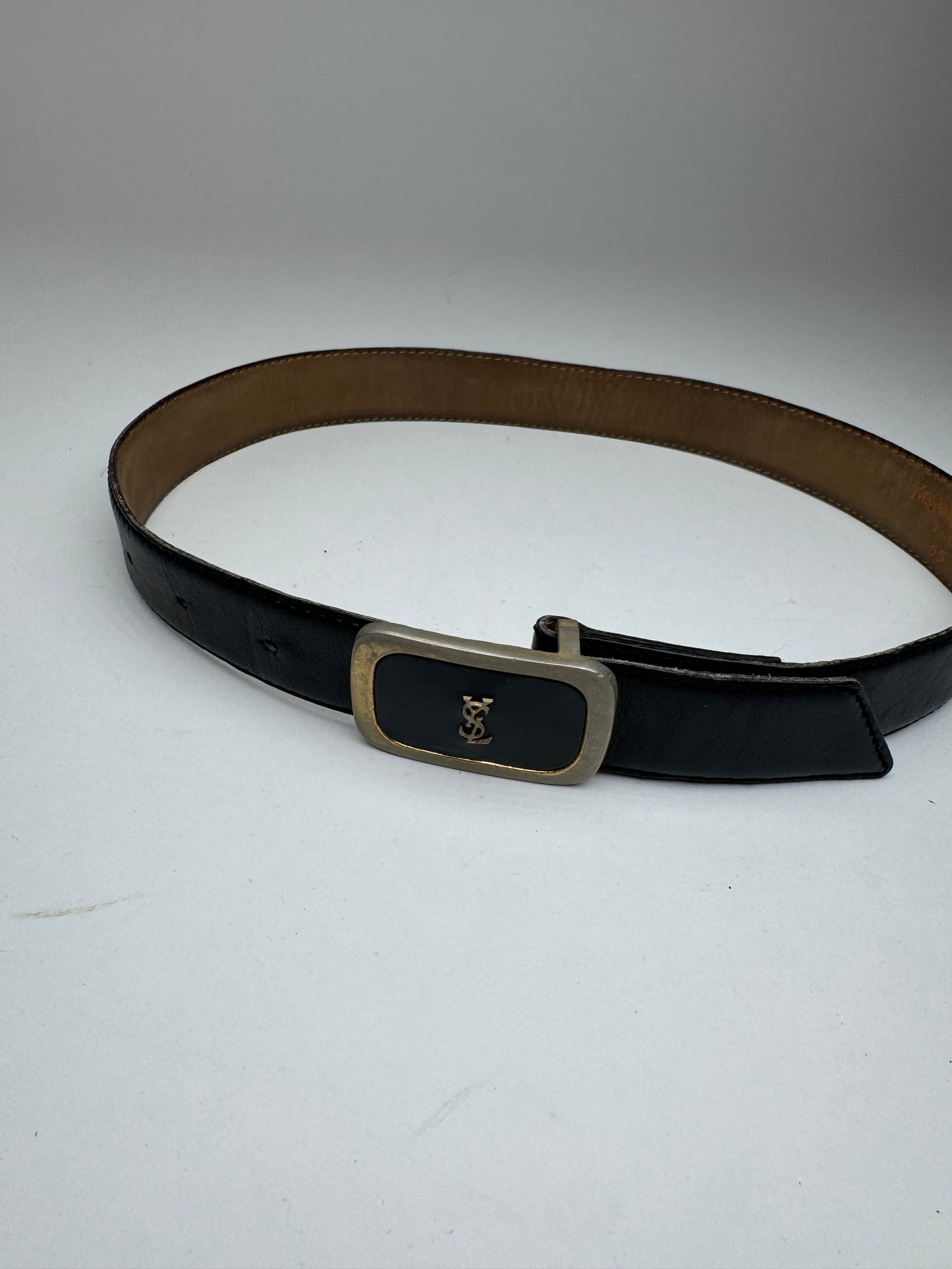 Vintage Yves Saint Laurent Leather Belt black