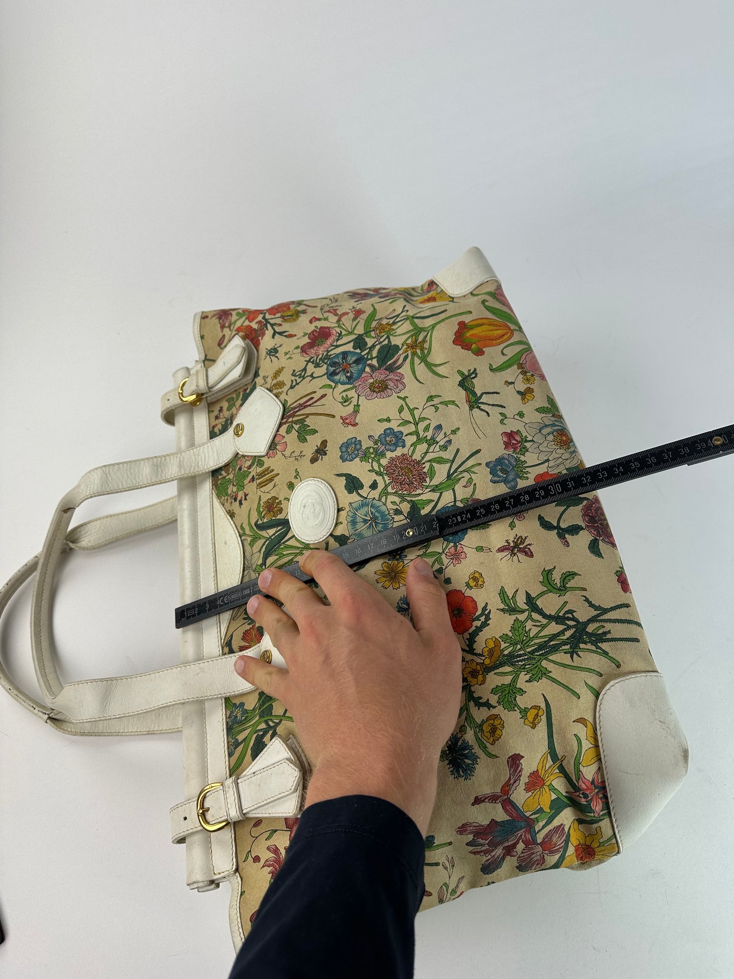 Vintage Gucci Flora Canvas Tote Bag Multicolor