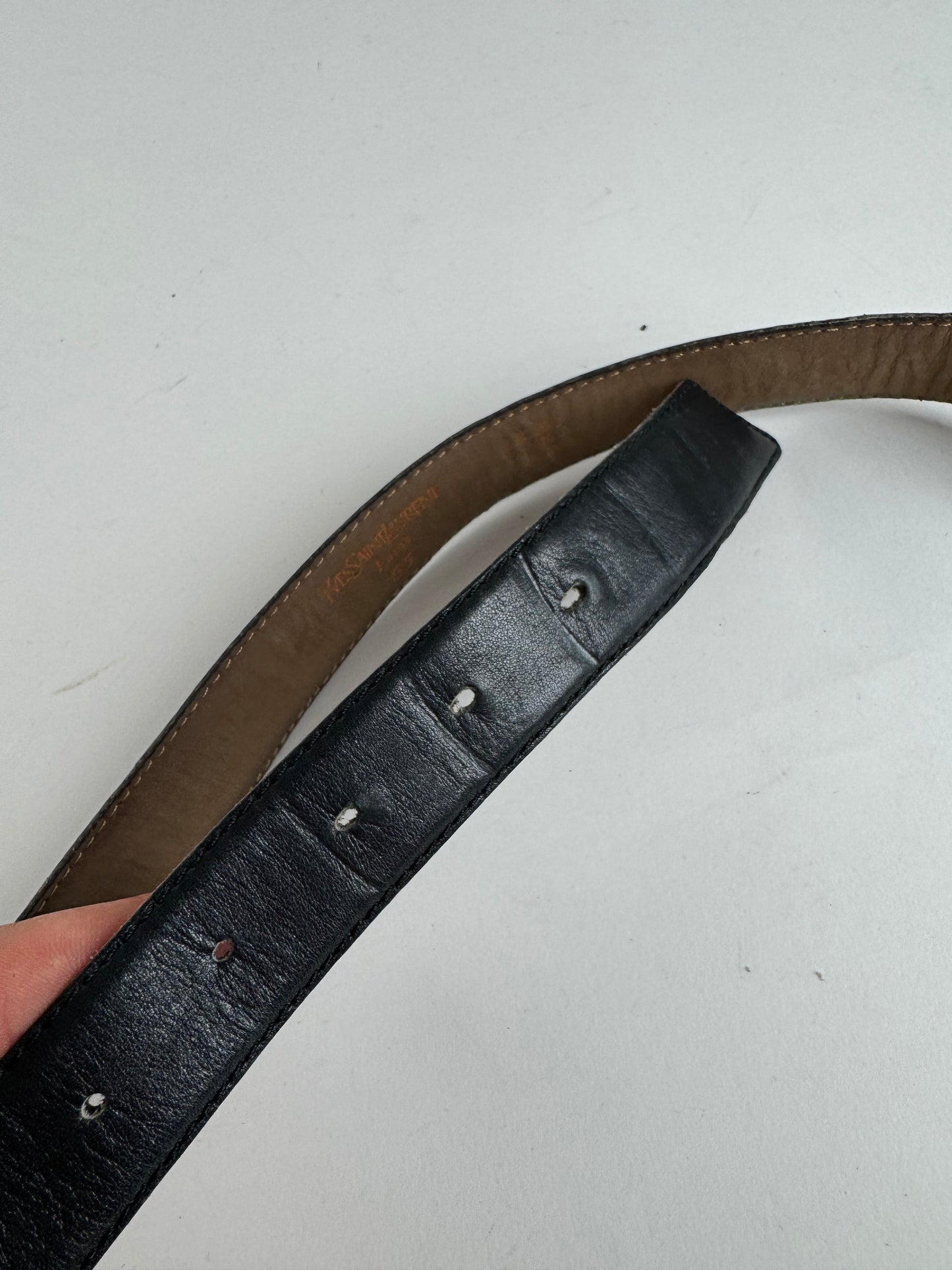 Vintage Yves Saint Laurent Leather Belt black