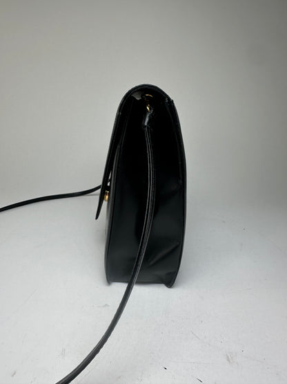Vintage Givenchy Asymetric Leather Shoulder Bag Black