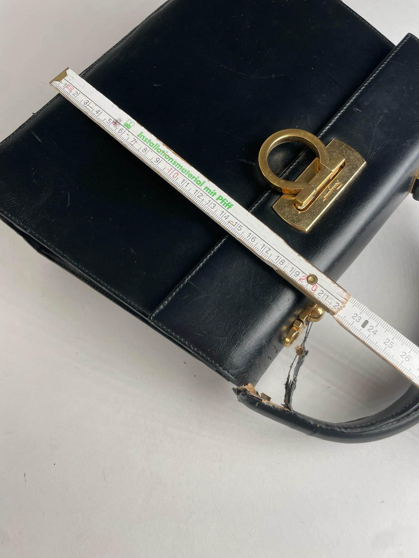 Vintage Salvatore Ferragamo Leather Handbag Black