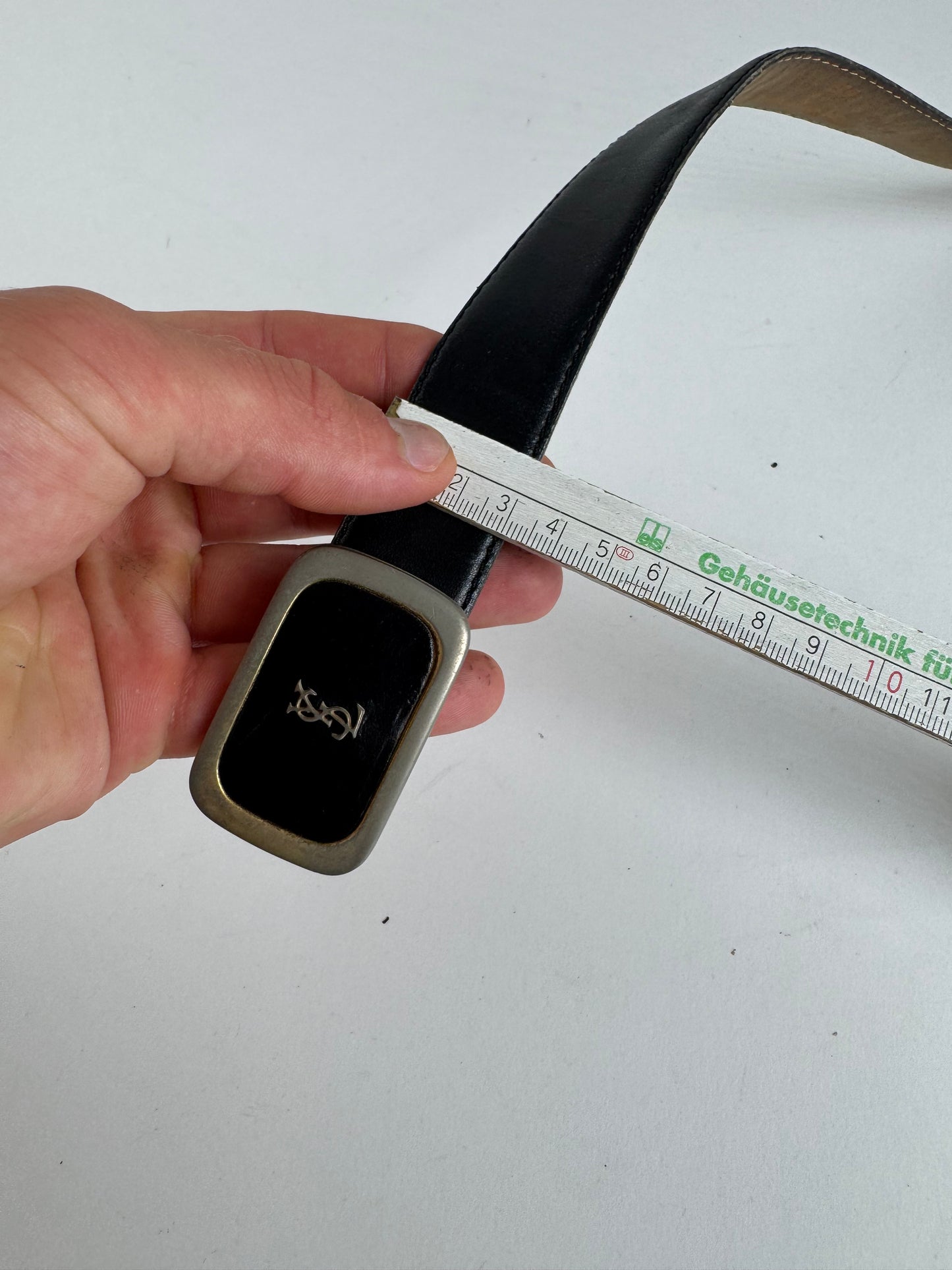 Vintage Yves Saint Laurent Leather Belt black