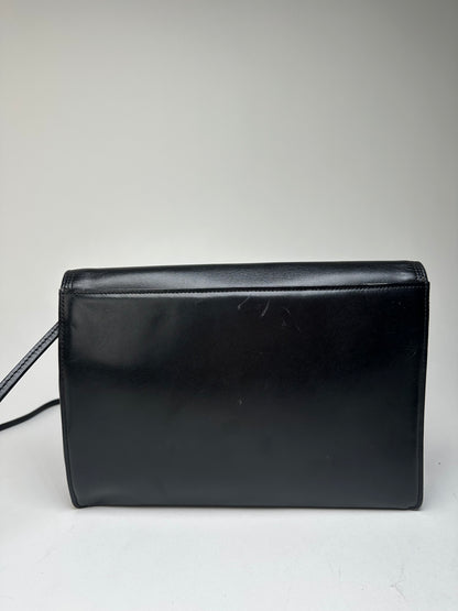 Vintage Givenchy Asymetric Leather Shoulder Bag Black