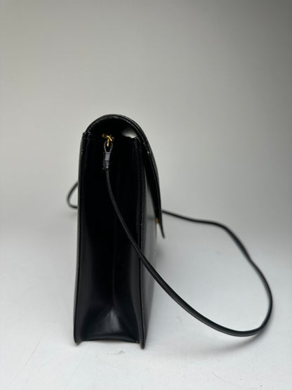 Vintage Givenchy Asymetric Leather Shoulder Bag Black