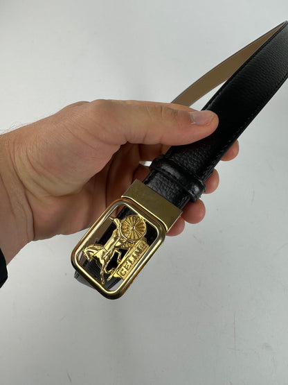 Vintage Celine Leather Belt Black 107.5 cm