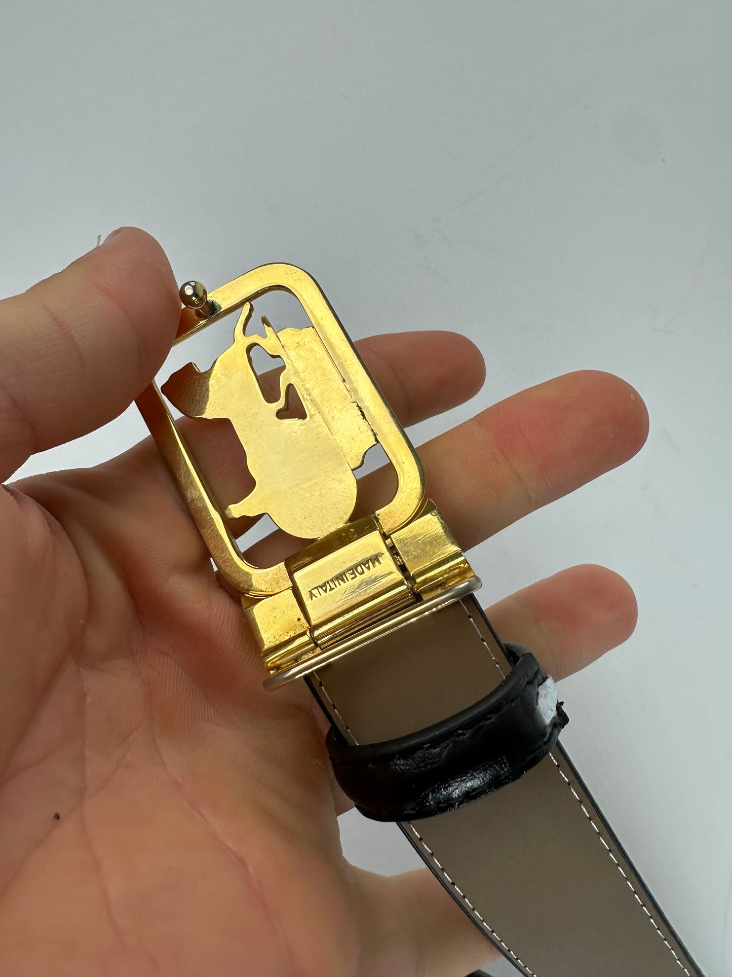 Vintage Celine Leather Belt Black 107.5 cm
