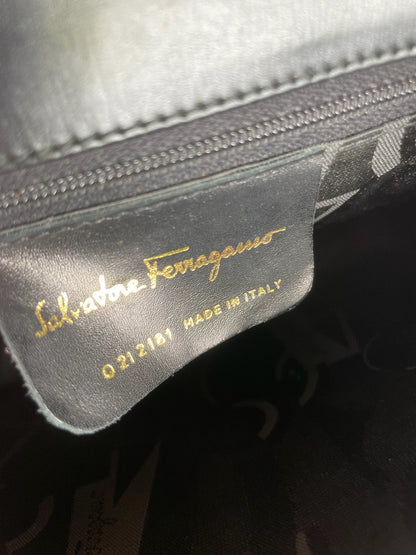 Vintage Salvatore Ferragamo Leather Handbag Black