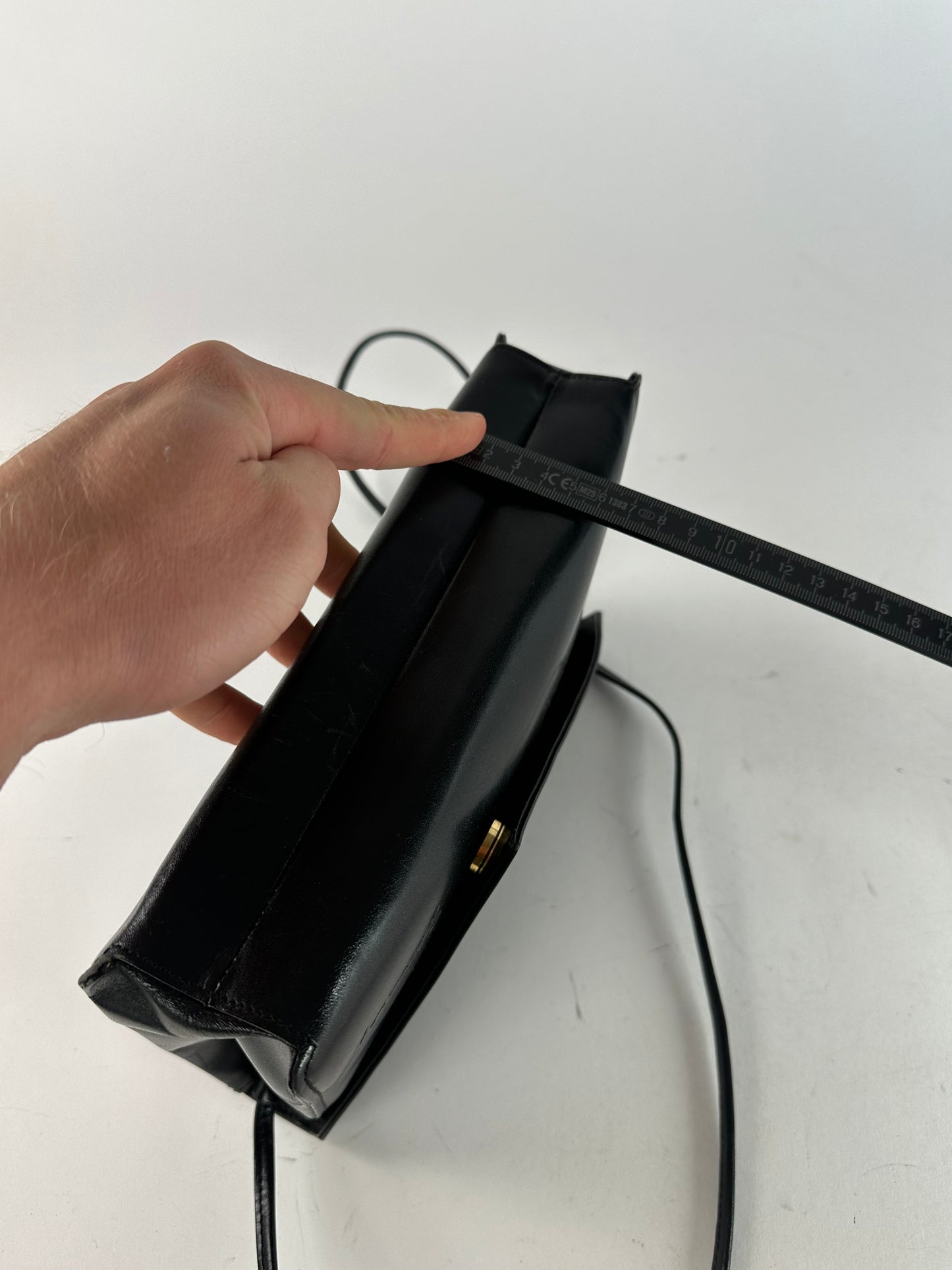 Vintage Givenchy Asymetric Leather Shoulder Bag Black