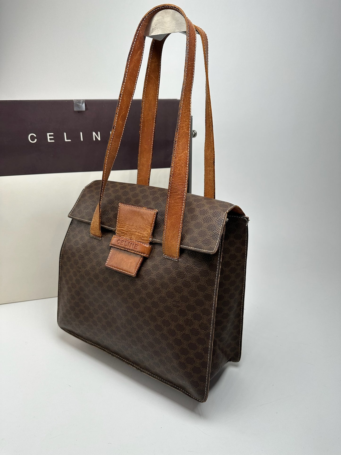 Vintage Celine Monogram Leather bag brown