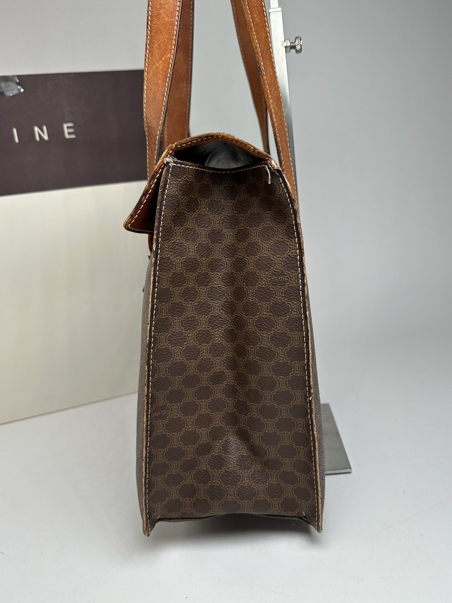 Vintage Celine Monogram Leather bag brown