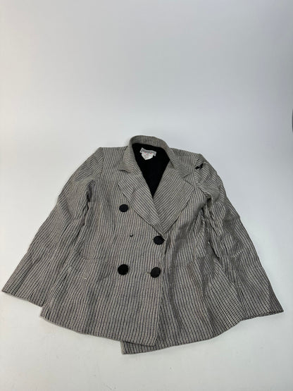 Vintage Yves Saint Laurent Wool Blazer / Short Coat Grey Black M