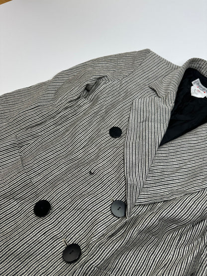 Vintage Yves Saint Laurent Wool Blazer / Short Coat Grey Black M