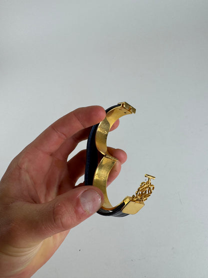 Bracelet Anagramme Loewe Vintage Bleu Doré