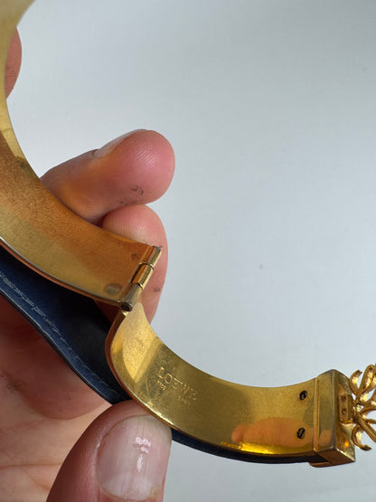 Bracelet Anagramme Loewe Vintage Bleu Doré