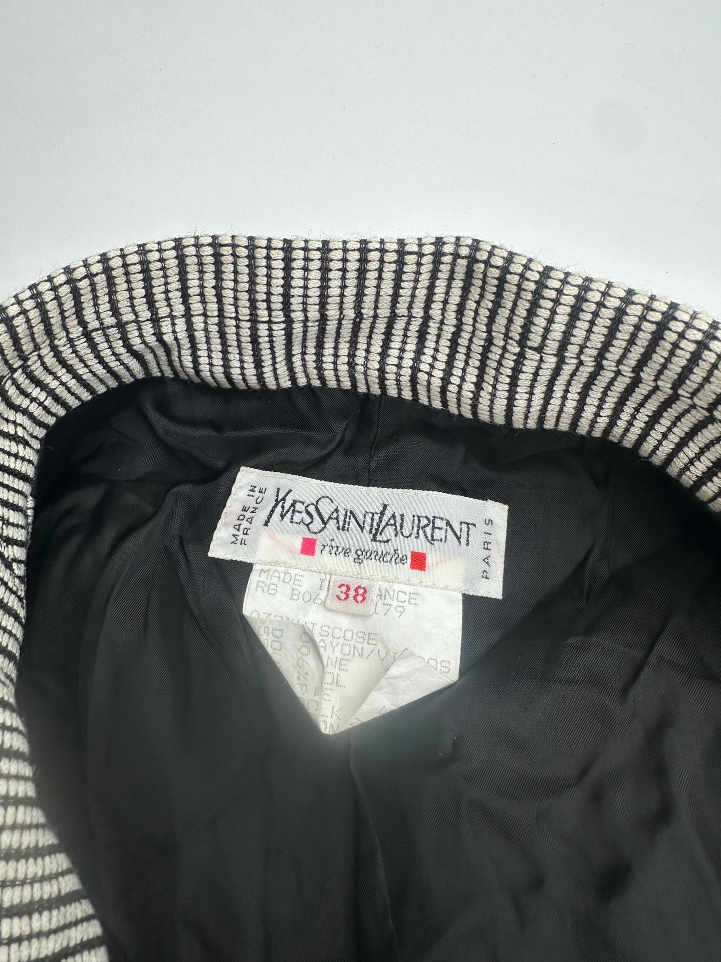 Vintage Yves Saint Laurent Wool Blazer / Short Coat Grey Black M