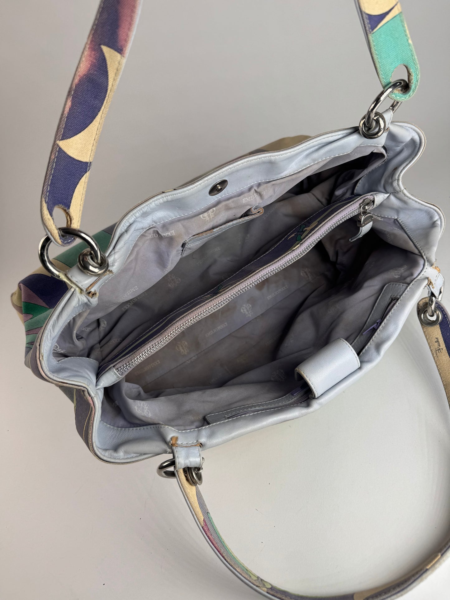 Vintage Emilio Pucci Blue Tone Abstract Handbag