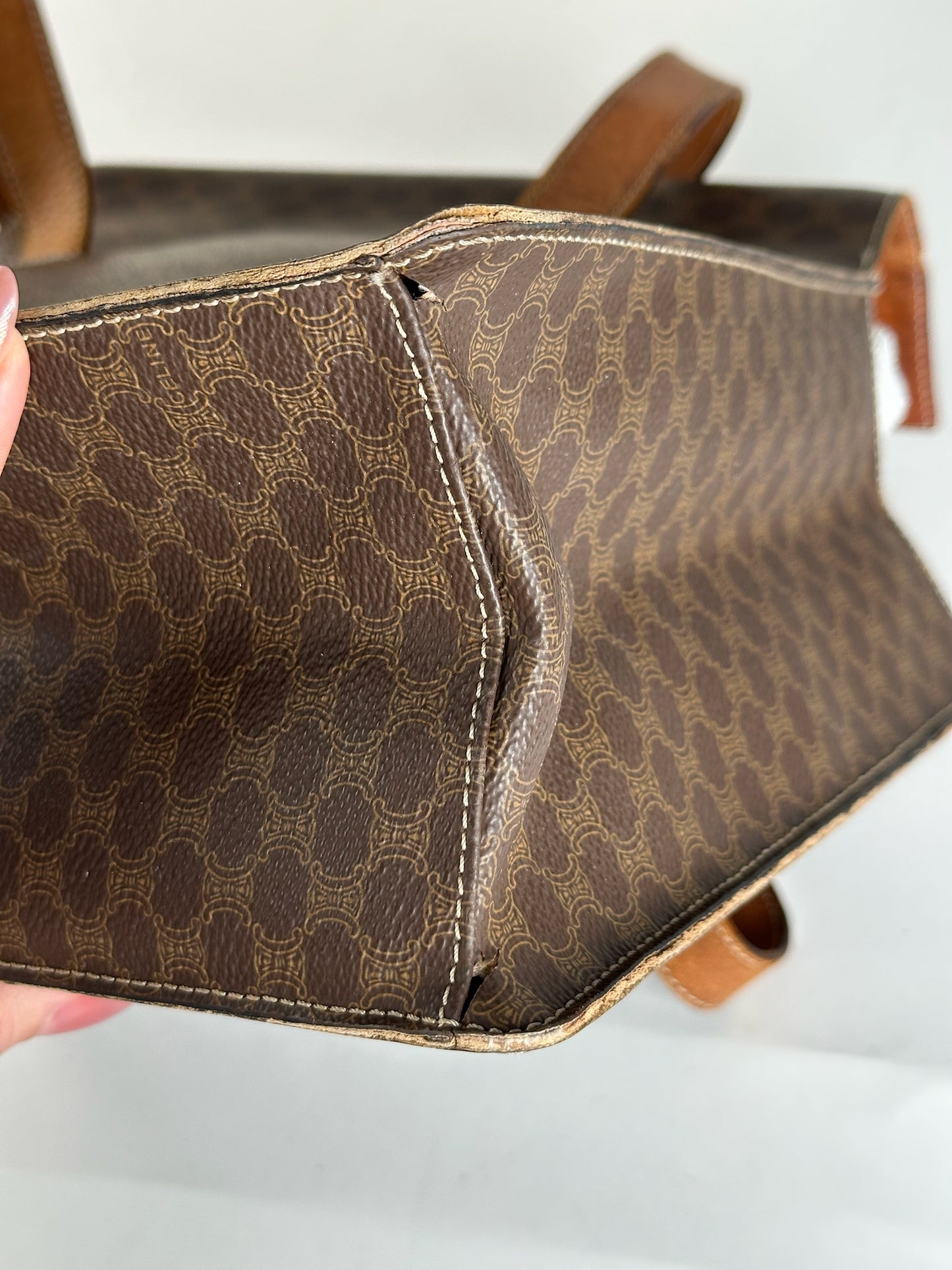 Vintage Celine Monogram Leather bag brown