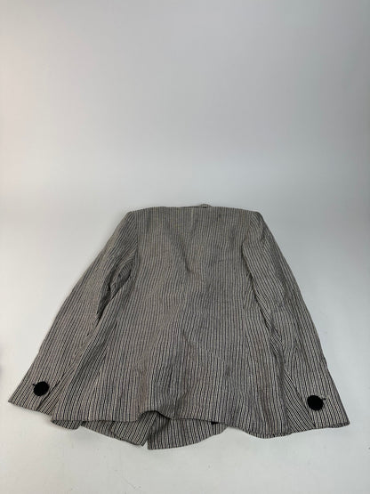 Vintage Yves Saint Laurent Wool Blazer / Short Coat Grey Black M