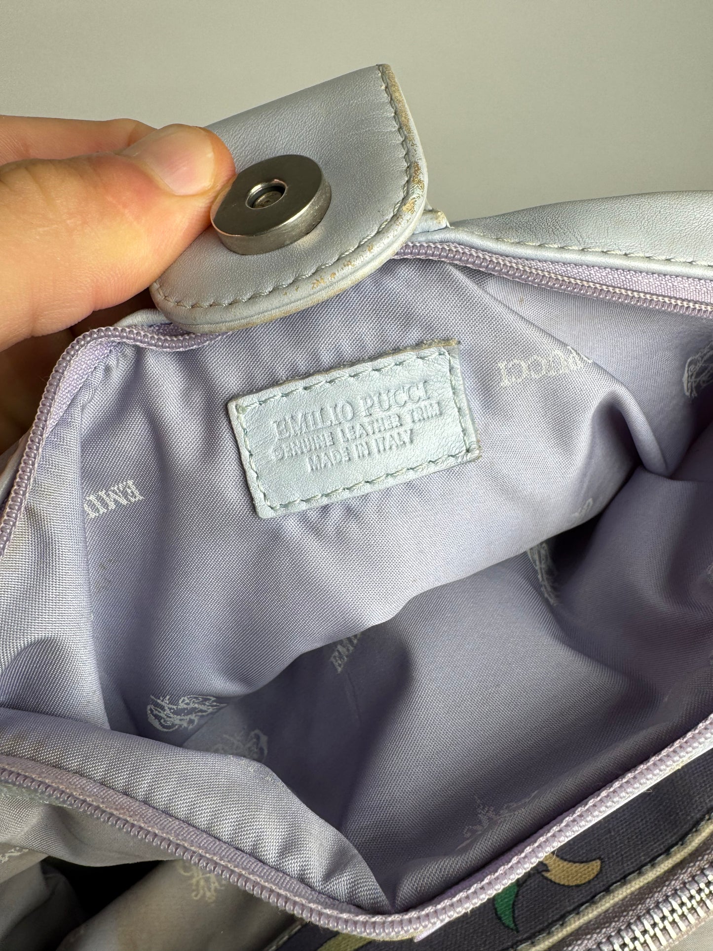 Vintage Emilio Pucci Blue Tone Abstract Handbag