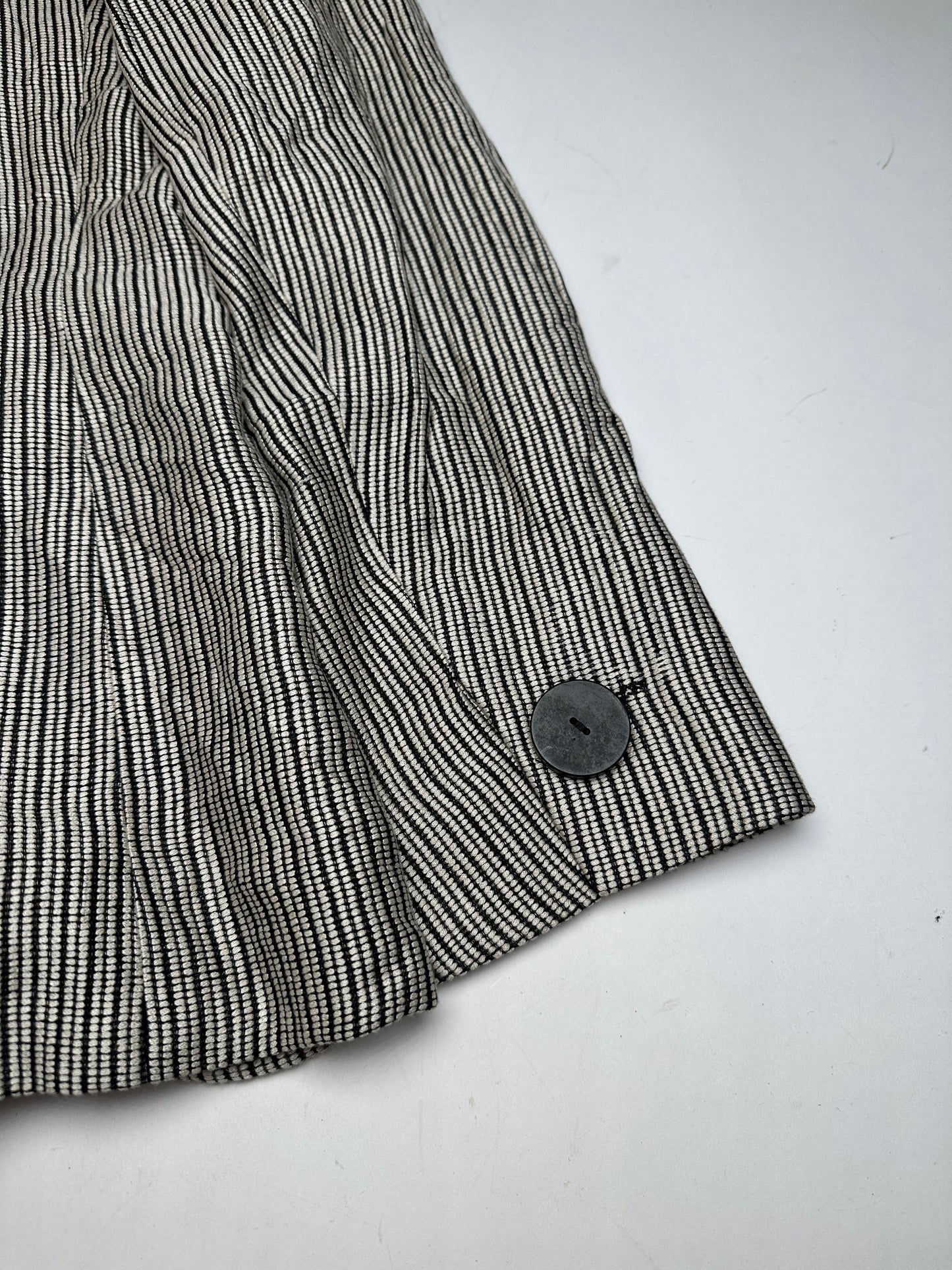 Vintage Yves Saint Laurent Wool Blazer / Short Coat Grey Black M