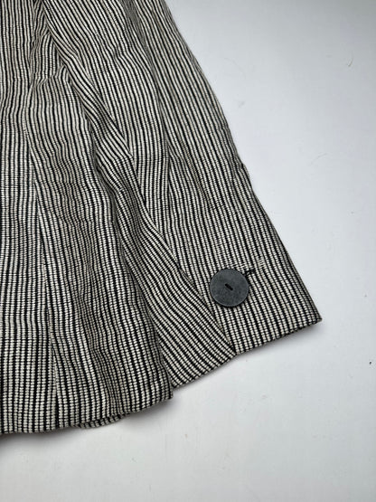 Vintage Yves Saint Laurent Wool Blazer / Short Coat Grey Black M