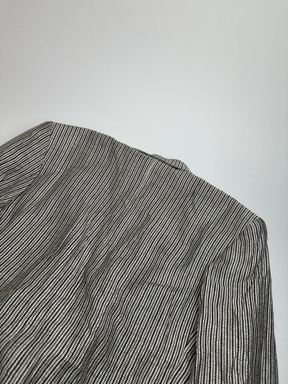Vintage Yves Saint Laurent Wool Blazer / Short Coat Grey Black M