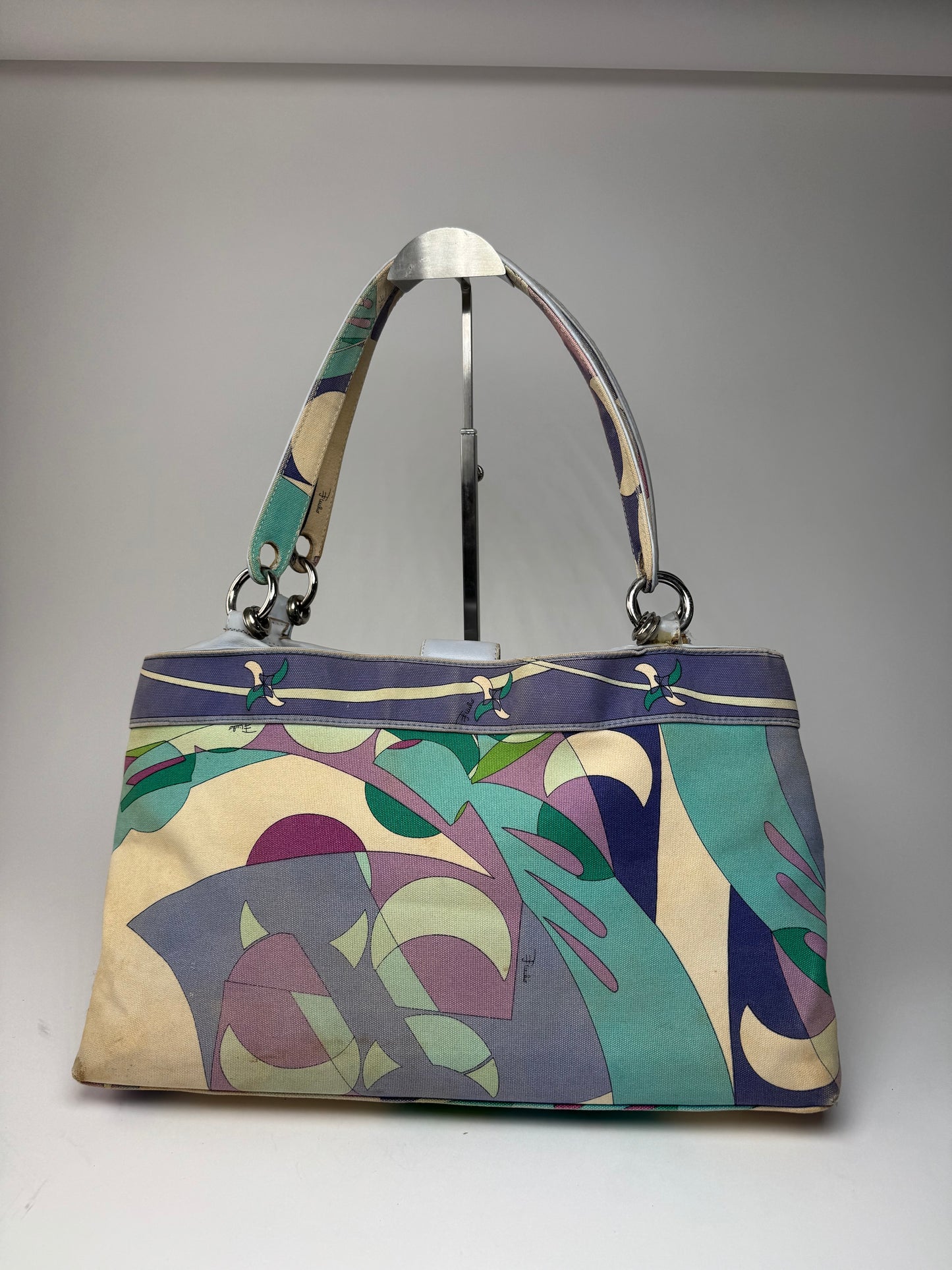 Vintage Emilio Pucci Blue Tone Abstract Handbag