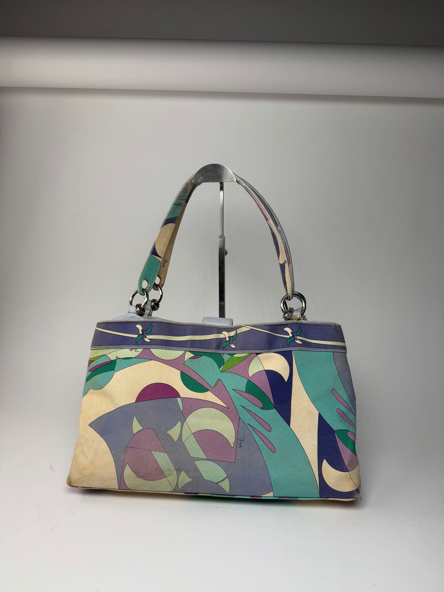 Vintage Emilio Pucci Blue Tone Abstract Handbag