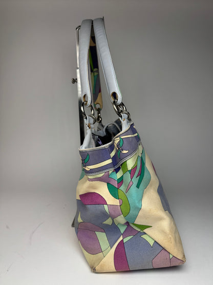 Vintage Emilio Pucci Blue Tone Abstract Handbag