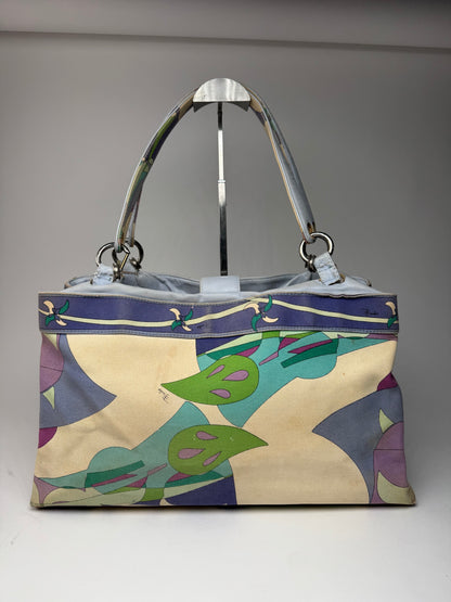 Vintage Emilio Pucci Blue Tone Abstract Handbag