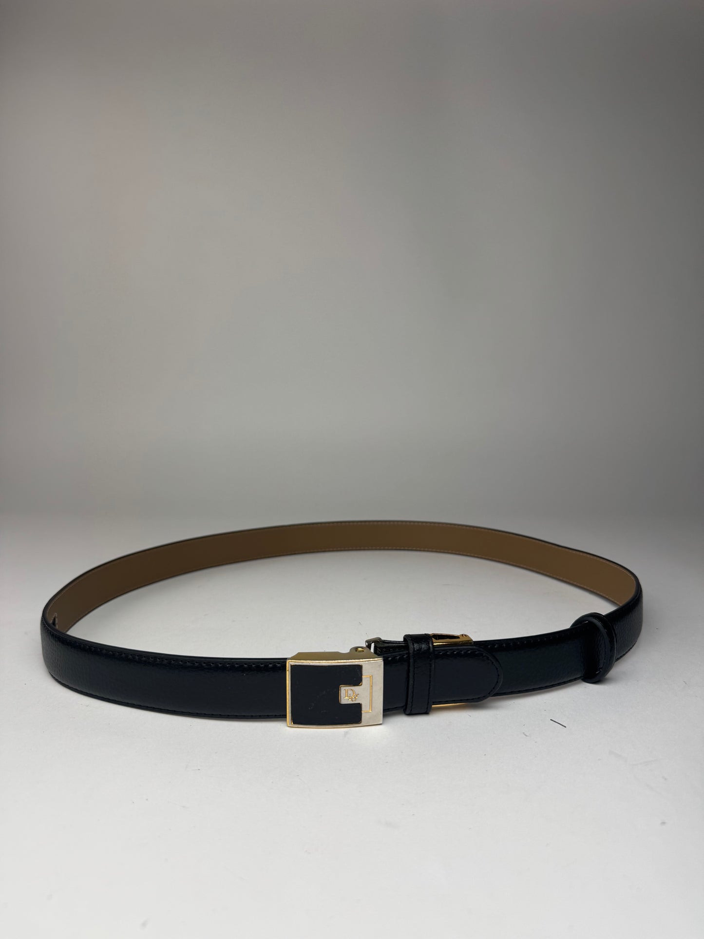 Vintage Dior Leather Belt black