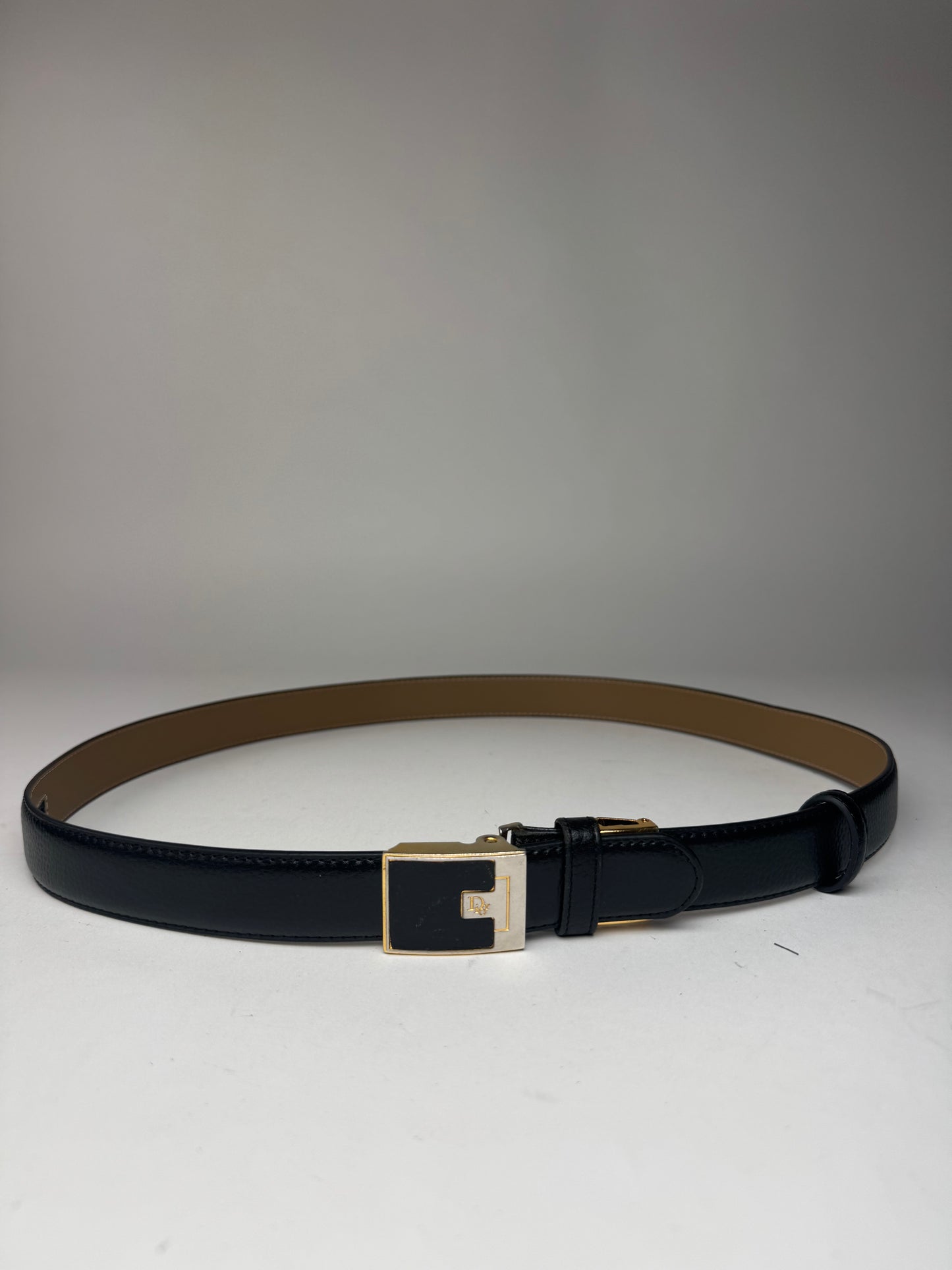 Vintage Dior Leather Belt black