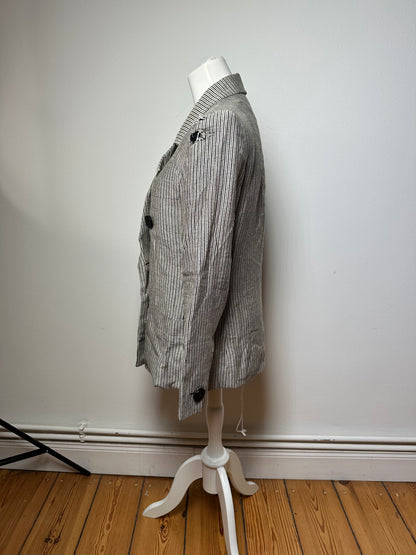 Vintage Yves Saint Laurent Wool Blazer / Short Coat Grey Black M