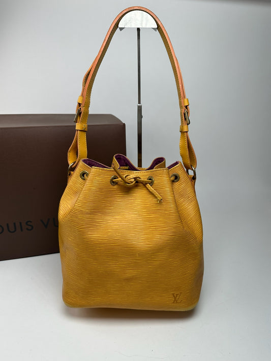 Vintage Louis Vuitton EPI Leather Sac Noe Bag yellow