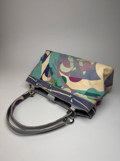 Vintage Emilio Pucci Blue Tone Abstract Handbag