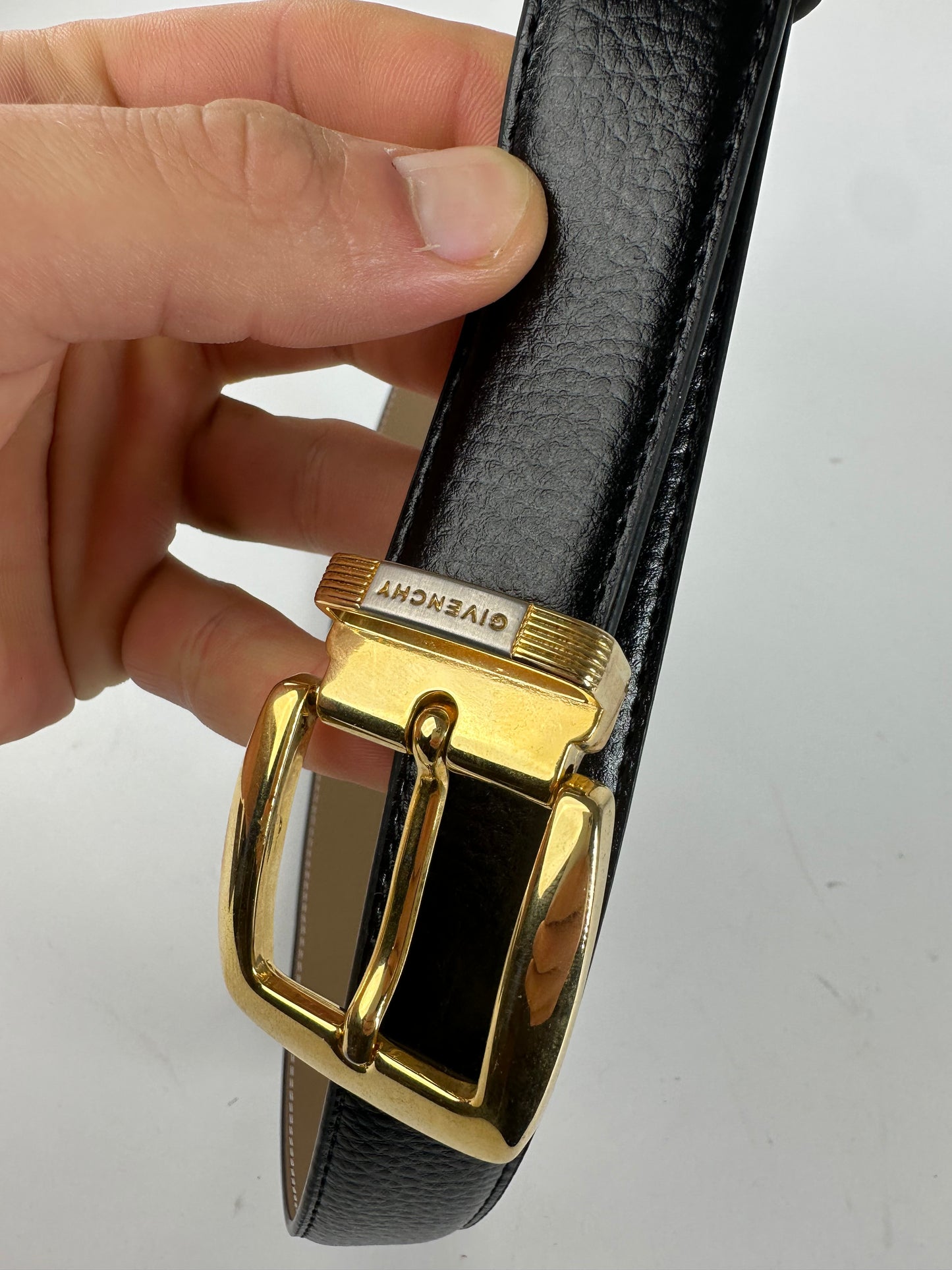 Vintage Givenchy Leather Belt Black 107.5 cm