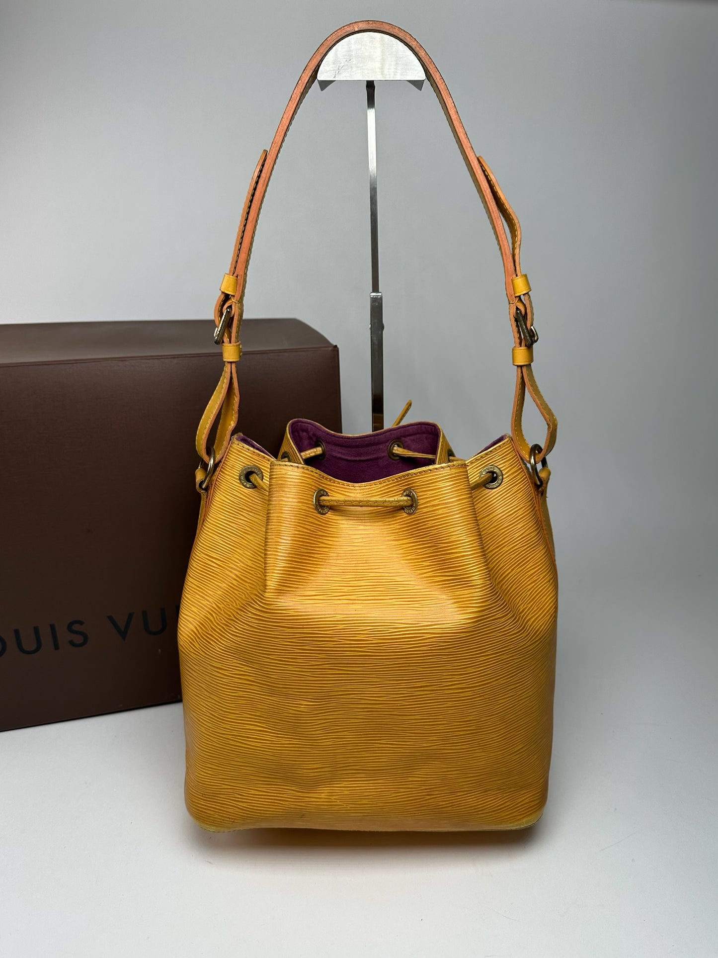 Vintage Louis Vuitton EPI Leather Sac Noe Bag yellow