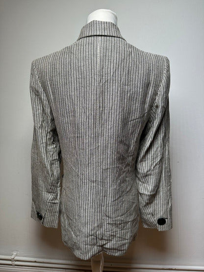 Vintage Yves Saint Laurent Wool Blazer / Short Coat Grey Black M