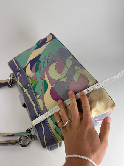 Vintage Emilio Pucci Blue Tone Abstract Handbag