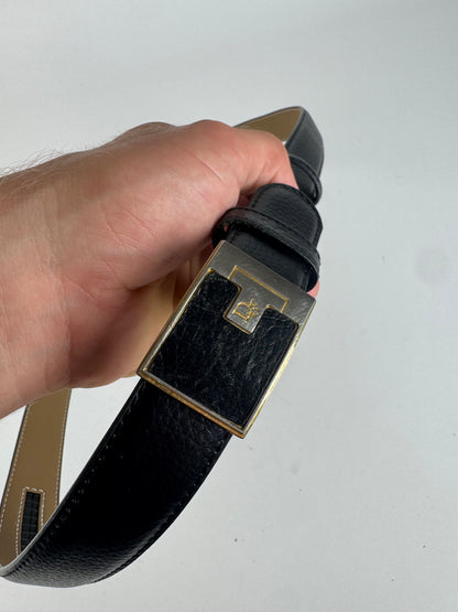 Vintage Dior Leather Belt black