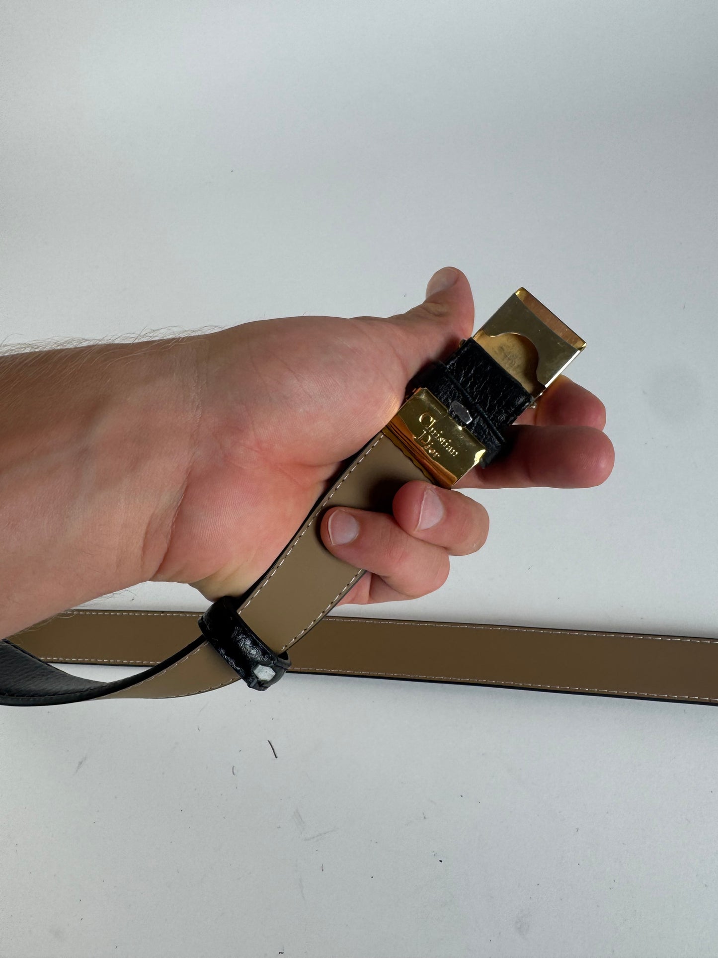 Vintage Dior Leather Belt black