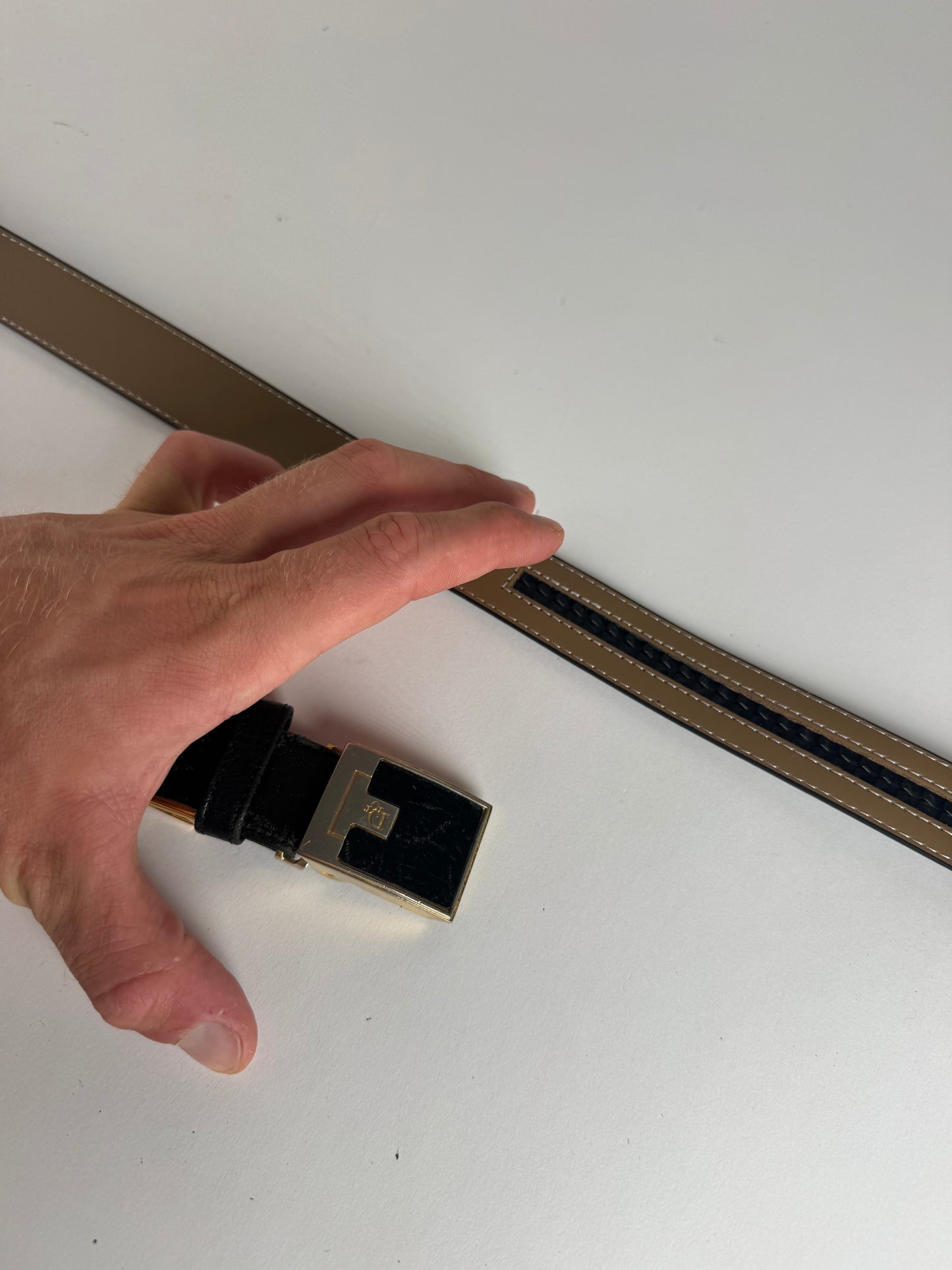 Vintage Dior Leather Belt black