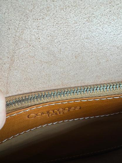 Vintage Courreges Camel Leather Crossbody Bag