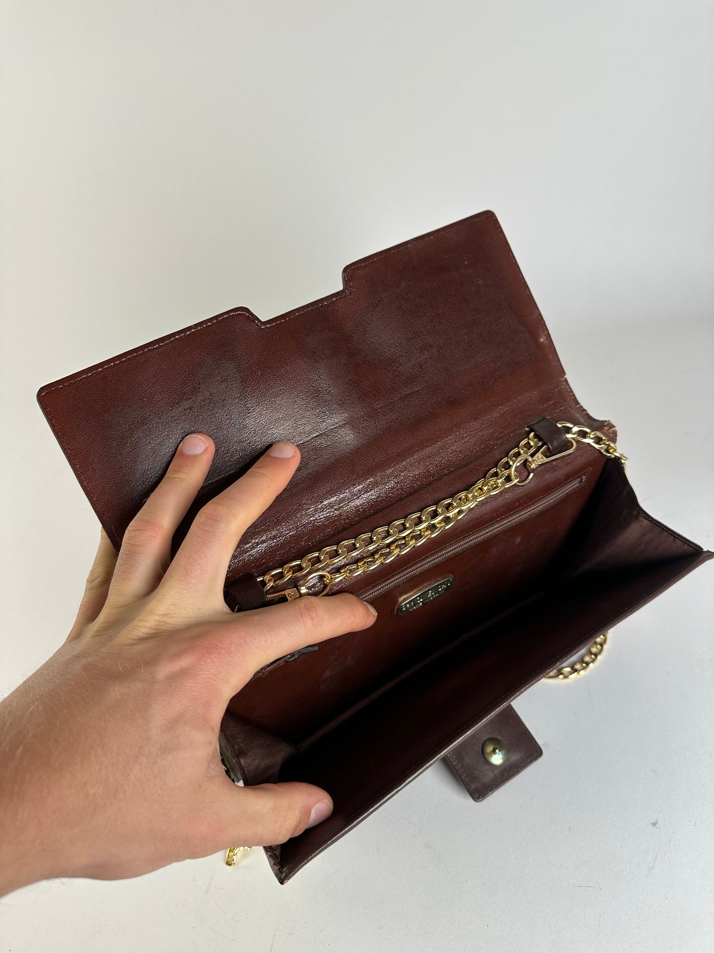 Vintage Givenchy 4G Leather Shoulder Bag Burgundy