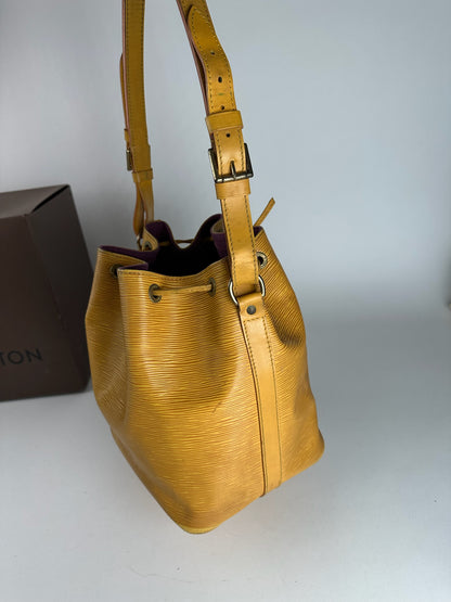 Vintage Louis Vuitton EPI Leather Sac Noe Bag yellow