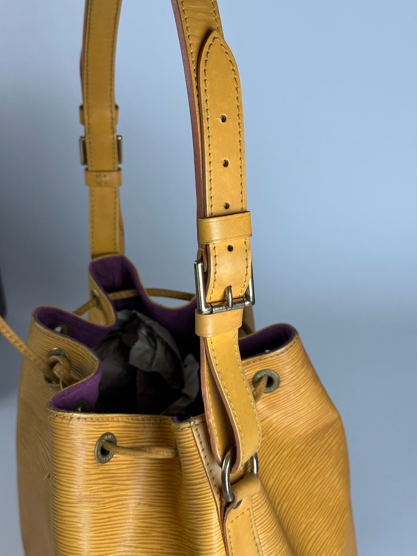 Vintage Louis Vuitton EPI Leather Sac Noe Bag yellow