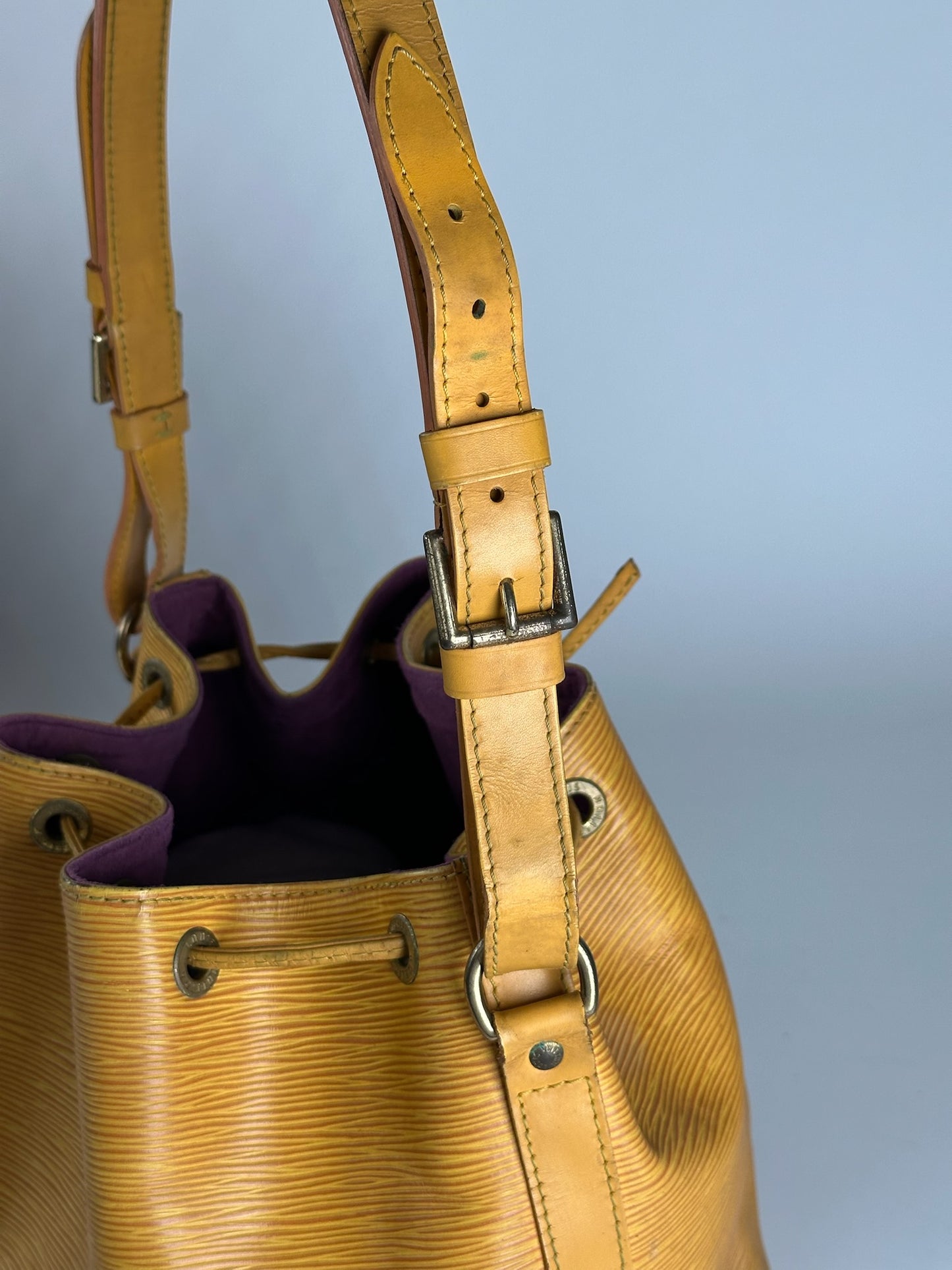 Vintage Louis Vuitton EPI Leather Sac Noe Bag yellow