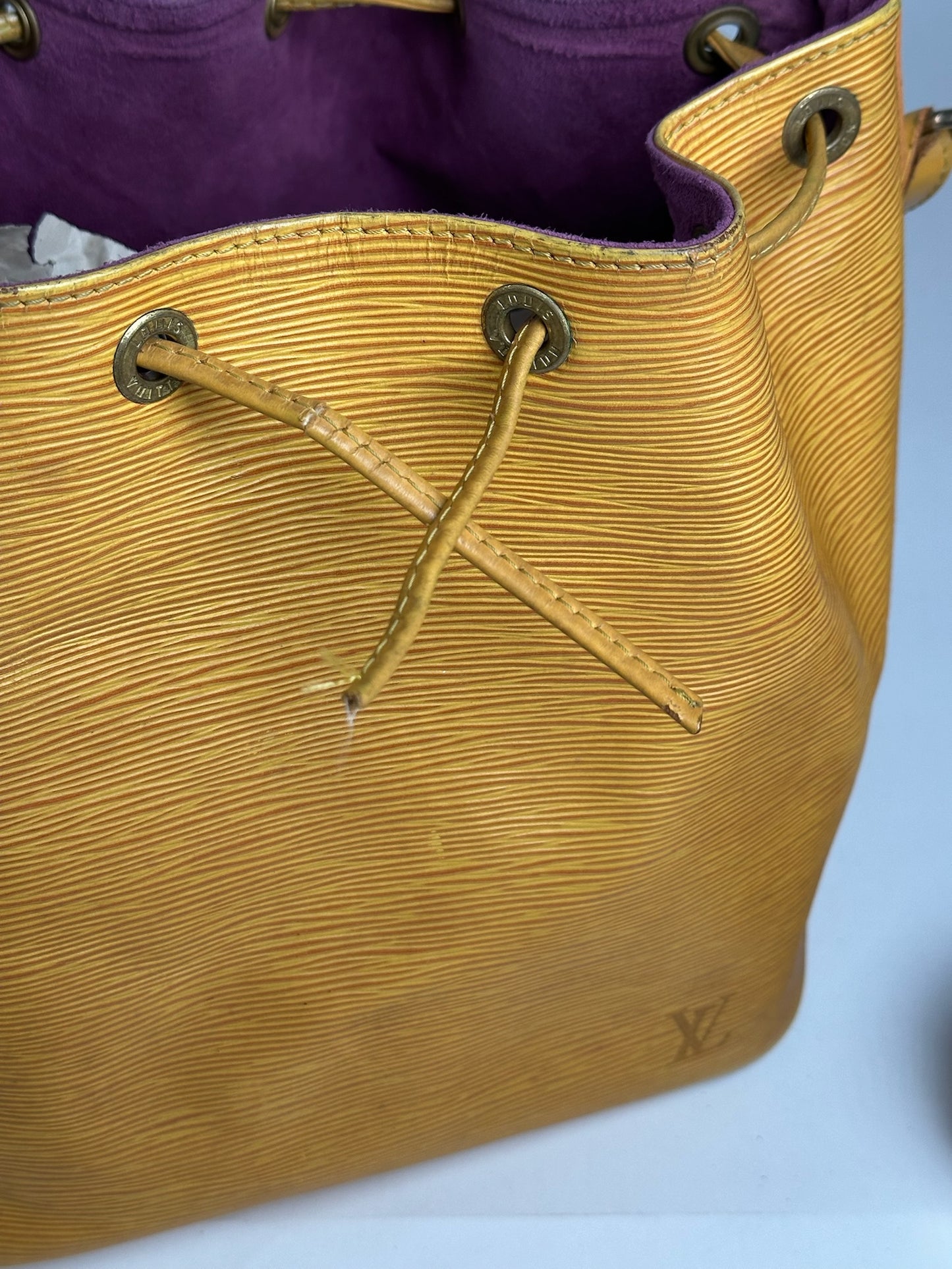 Vintage Louis Vuitton EPI Leather Sac Noe Bag yellow
