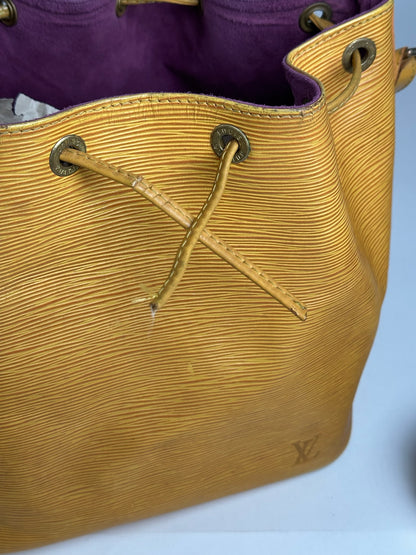 Vintage Louis Vuitton EPI Leather Sac Noe Bag yellow